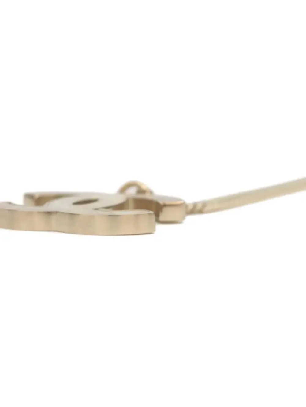 Chanel Cc Logo Pendant Necklace Gold- #288071C10B